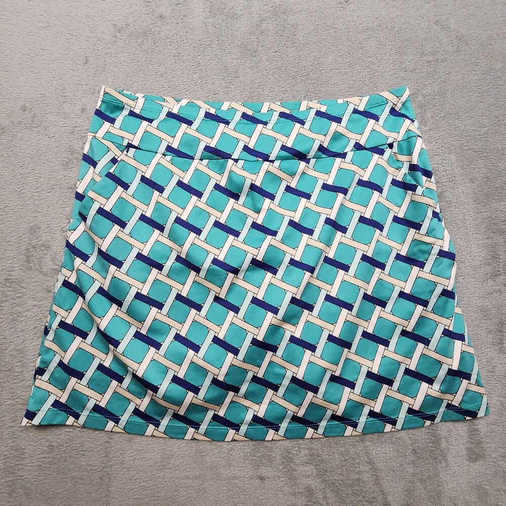 Tail Womens L Teal Geometric Print Skort Pockets Golf Tennis Casual Activewear